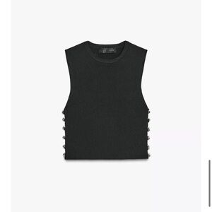 Zara Knit Tank Top with Side Button Detail